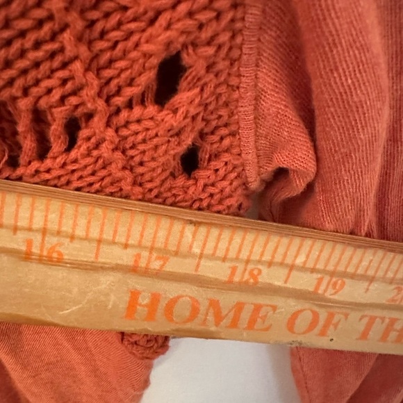 FREE PEOPLE Woman Crochet back bohemian shabby chic cotton long sleeve tunic M - Picture 10 of 15